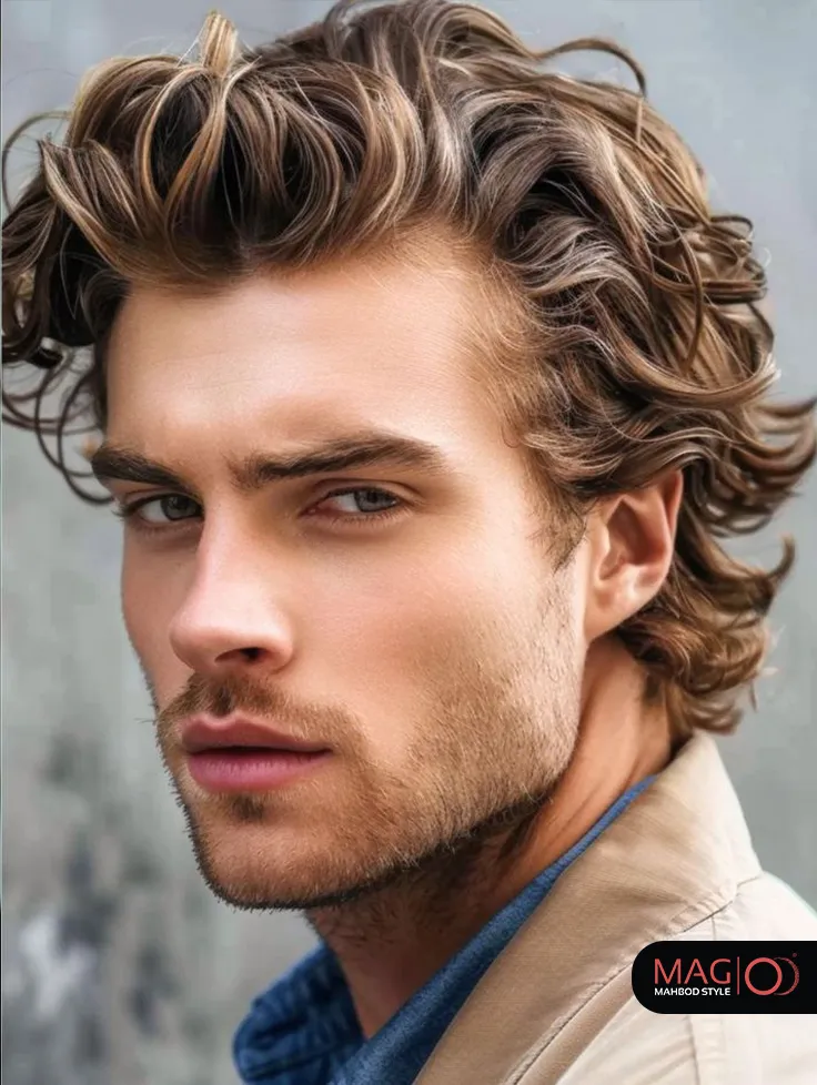 عکس پسر مو فرفری با ماسک