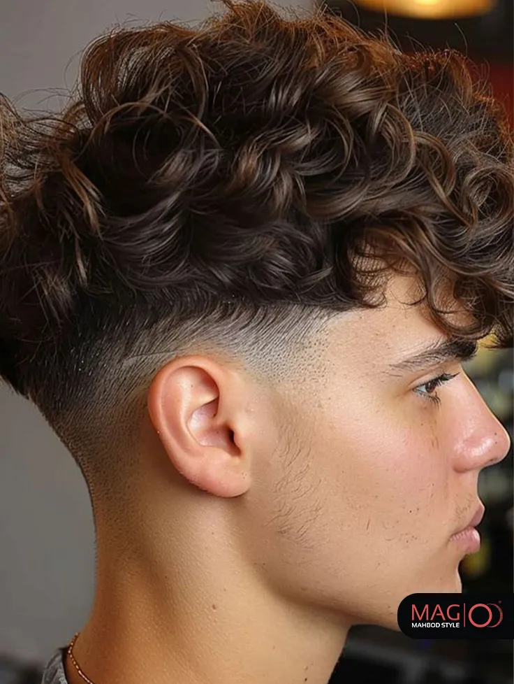 عکس پسر مو فرفری با ماسک