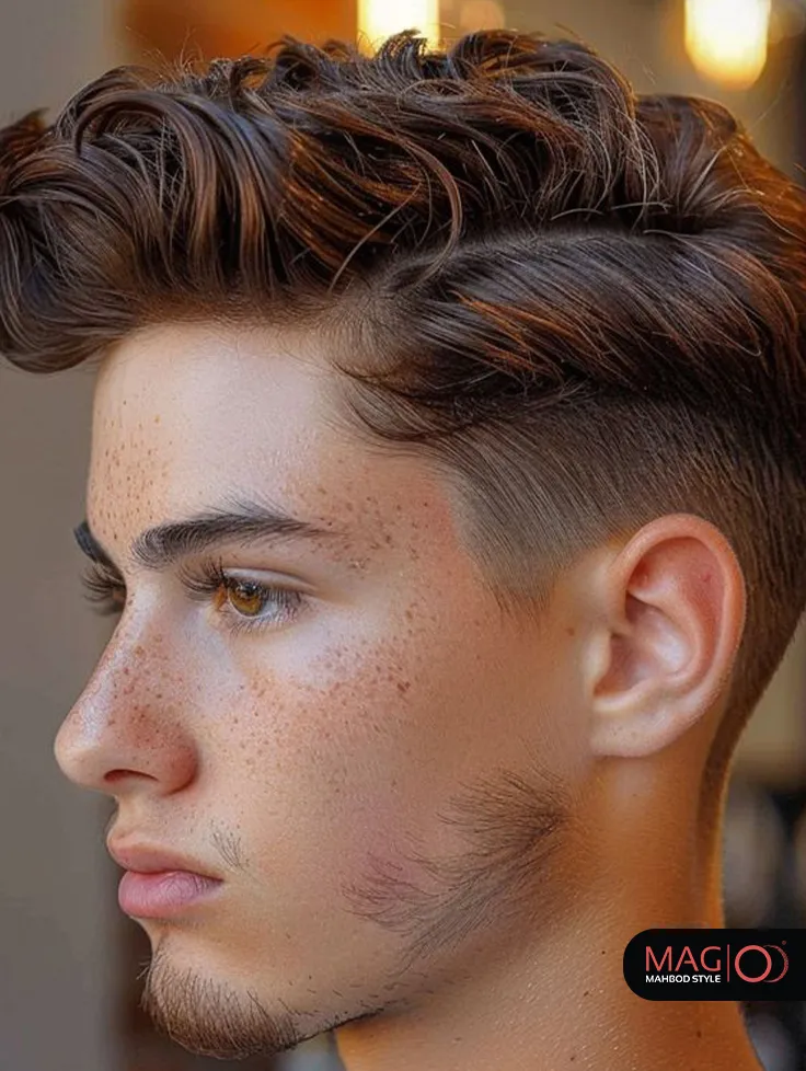 عکس پسر مو فرفری با ماسک